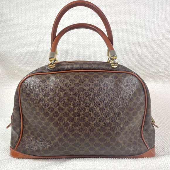 CELINE PARIS STUNNING VTG Macadam Brown Dome Satchel MC99/1 GUC W/COA - Picture 2 of 16